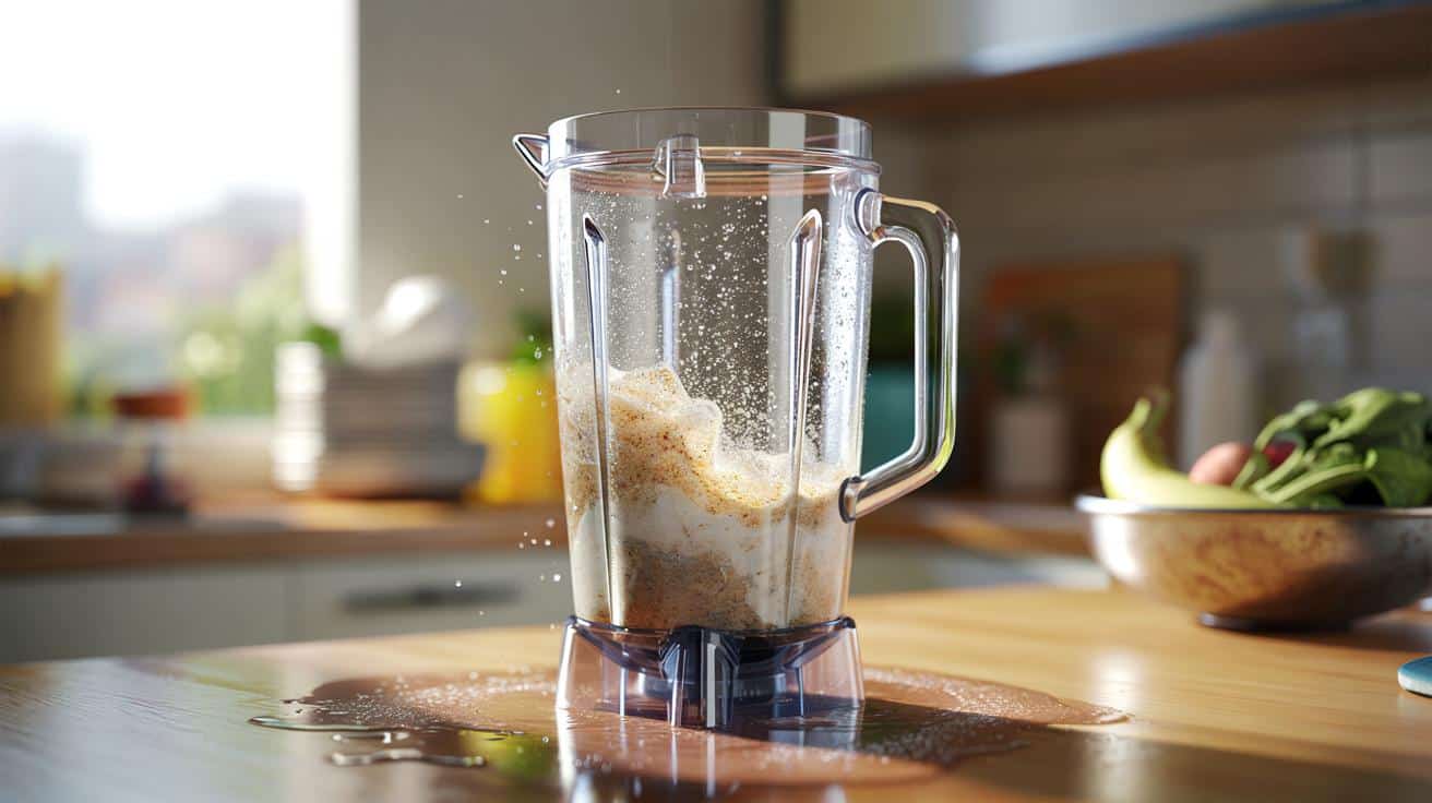 Wsyp sól w głąb miksera z wodą a wyczyści się w piętnaście sekund bez rozbierania