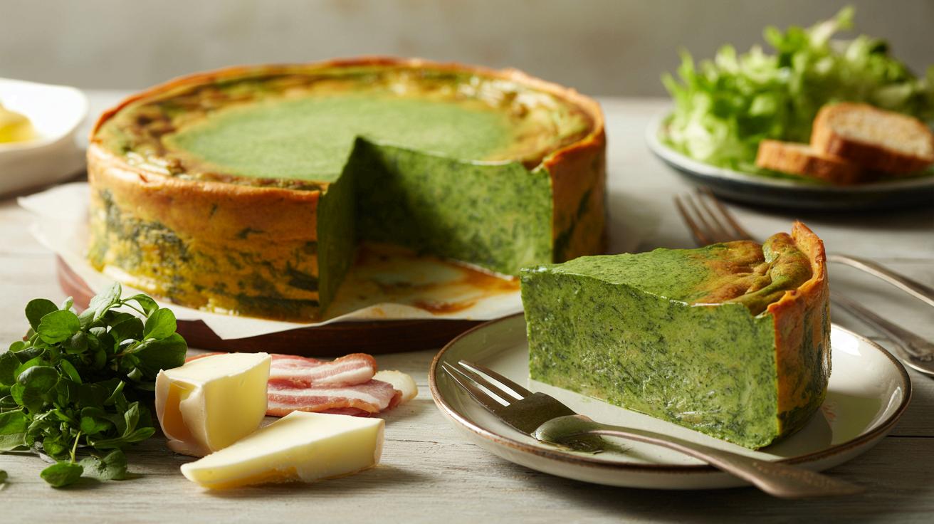 Wyjątkowo prosty i tani flan z rukwi wodnej, idealny na lekki obiad