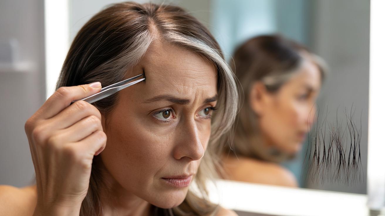 Wyrywasz siwe włosy, żeby je ukryć? Dermatolodzy ostrzegają