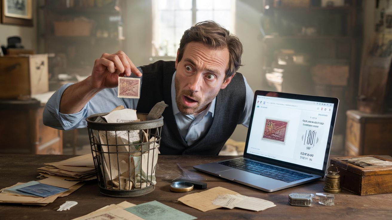 Wyrzucił stary znaczek, potem sprawdził i o mało nie zemdlał