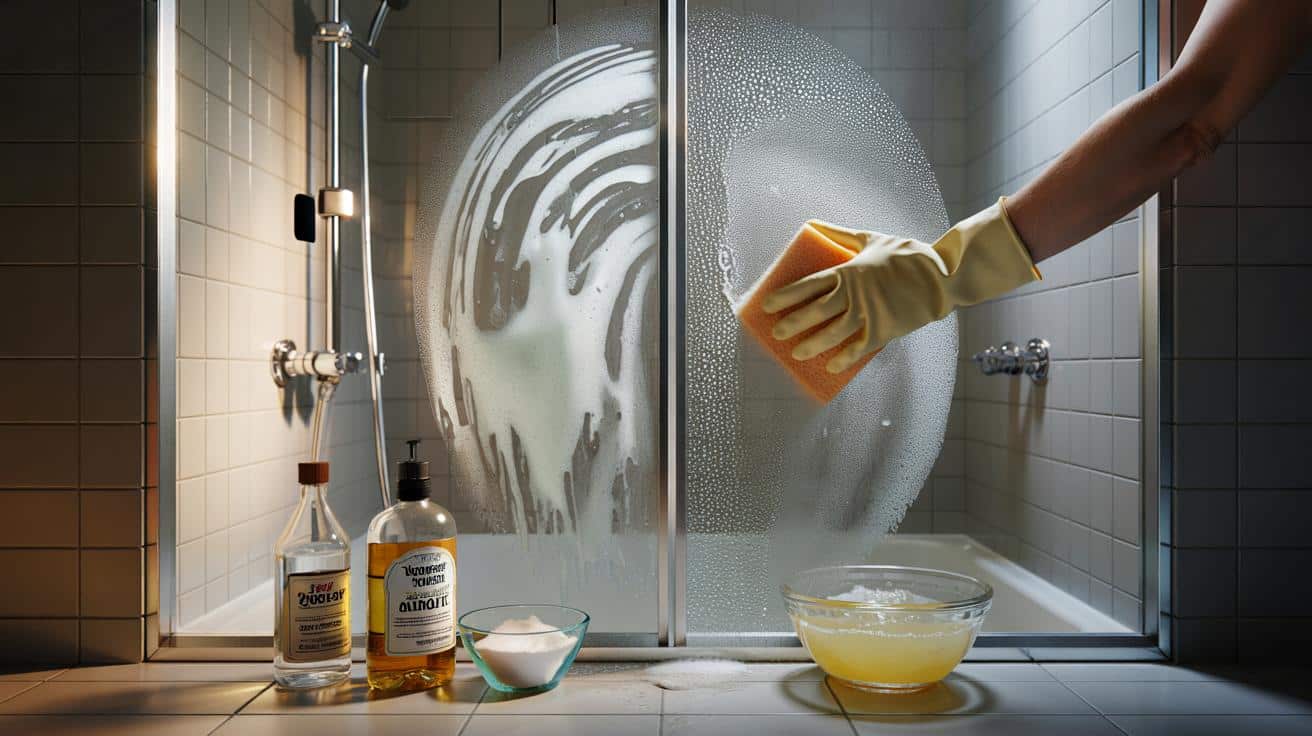 Zaklaczona szyba prysznica? Ten domowy żel z kuchni czyści kamień bez rys