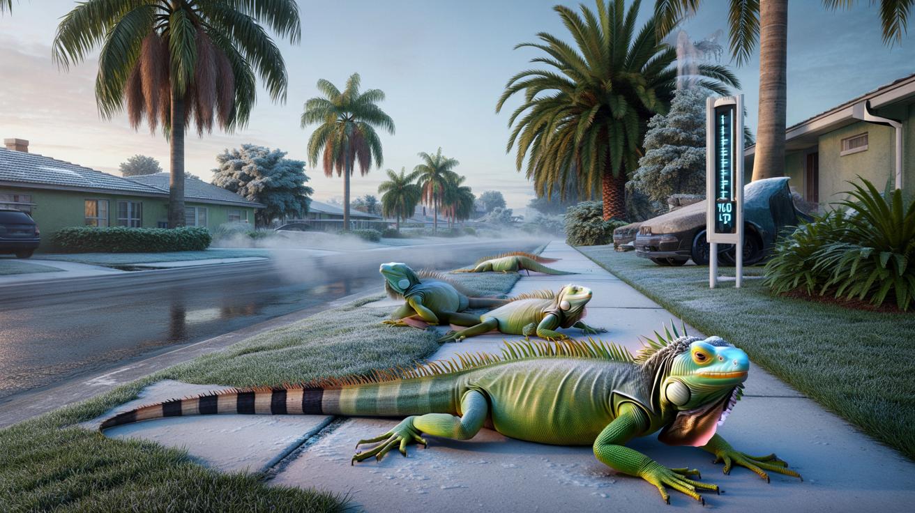 Zamarznięte legwany spadają z drzew na Florydzie. Meteorologiczny absurd