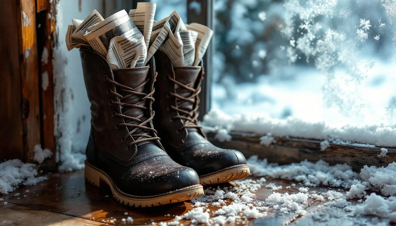 Zamiast suszarki, ten trik z gazetą wysuszy buty zimą szybciej