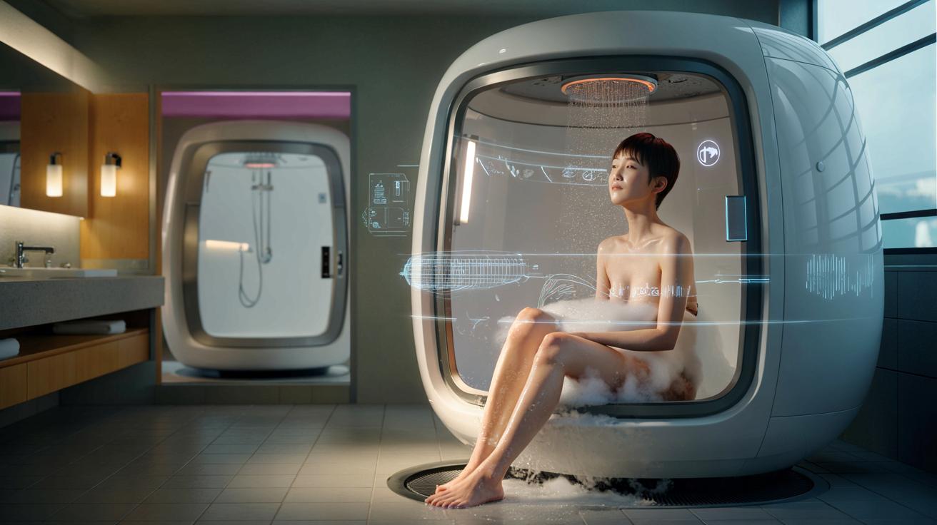 Zapomnij o kabinie prysznicowej. Japońska „ludzka pralka” myje cię sama