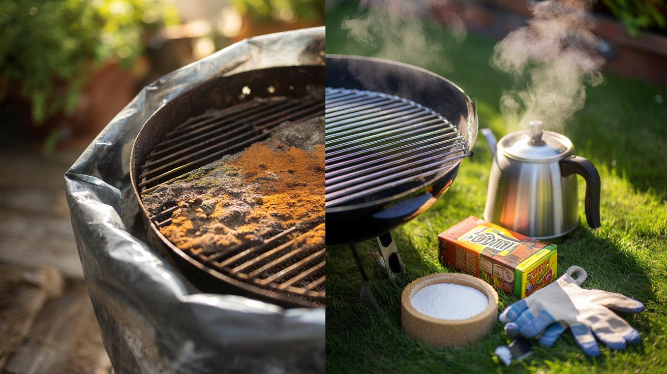 Zardzewiała kratka z grilla? Prosty trik z kuchennej szafki działa jak magia