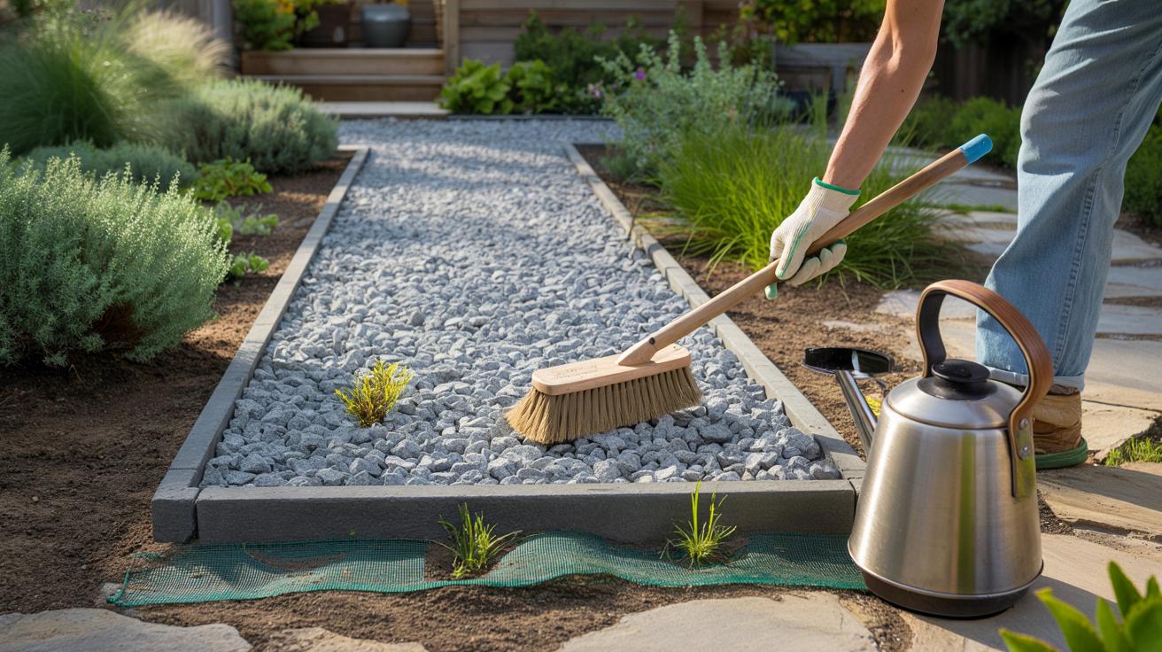 Zero chemii, zero plewienia: 3 proste triki na czystą żwirową alejkę mimo suszy