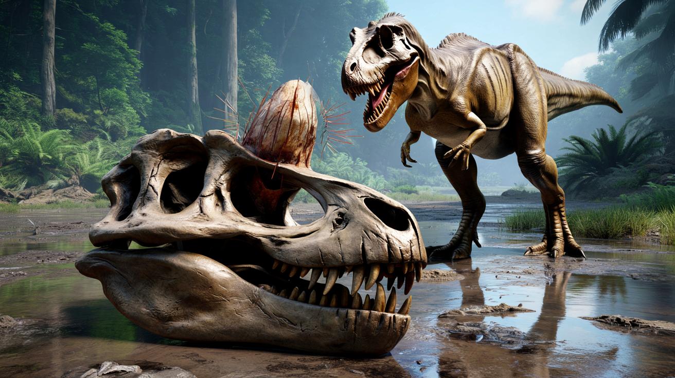 Złamany ząb T. rexa w czaszce ofiary. Naukowcy odtwarzają brutalne polowanie