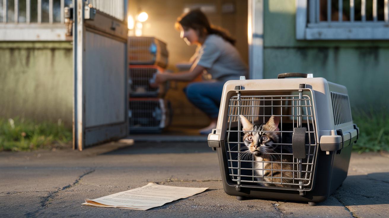 Zostawił kota w transporterze przed schroniskiem. Krótki liścik wszystko wyjaśnił