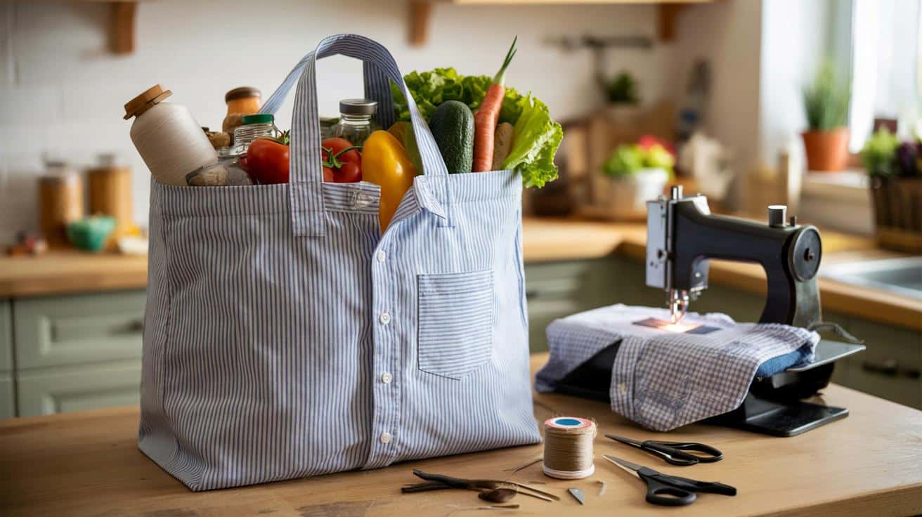 Zużyta koszula męska? Zrób z niej mocną torbę na zakupy