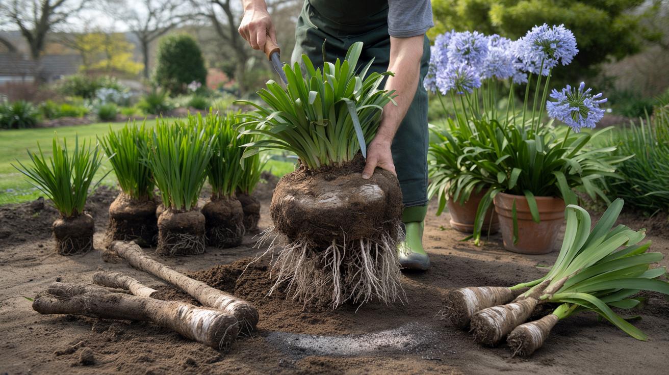Agapanty pełne kwiatów: jedno cięcie przed 15 kwietnia daje dziesięć nowych roślin