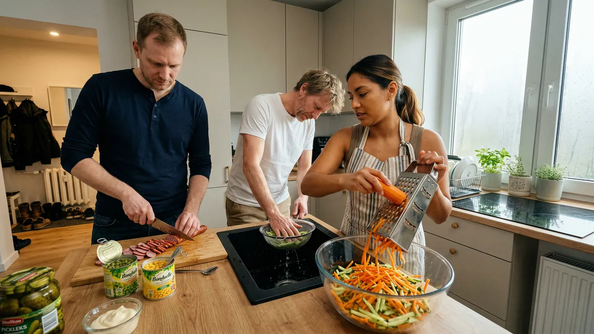 Chrupiąca sałatka w 10 minut bez gotowania: prosty trik, żeby nie puściła wody
