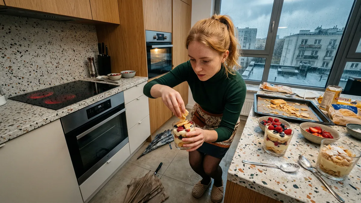 Deser à la napoleon w pucharku — chrupiące warstwy i krem ze skondensowanego mleka, gotowy w kilkanaście minut