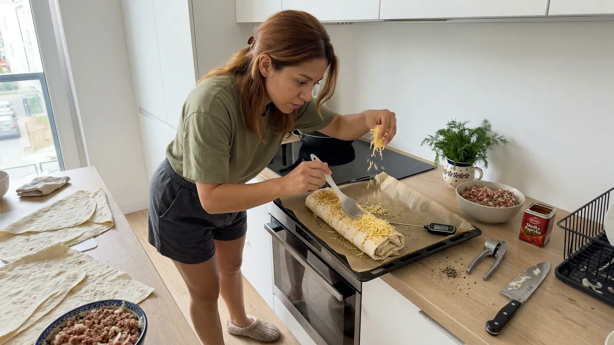 Jeden trik i zawsze wychodzi: rolada z lawasza z mięsem mielonym i serem