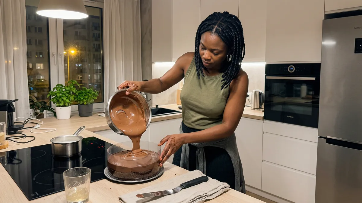 Tort „Trzy czekolady” jak z cukierni — trzy musy i jeden prosty trik na gładkie boki