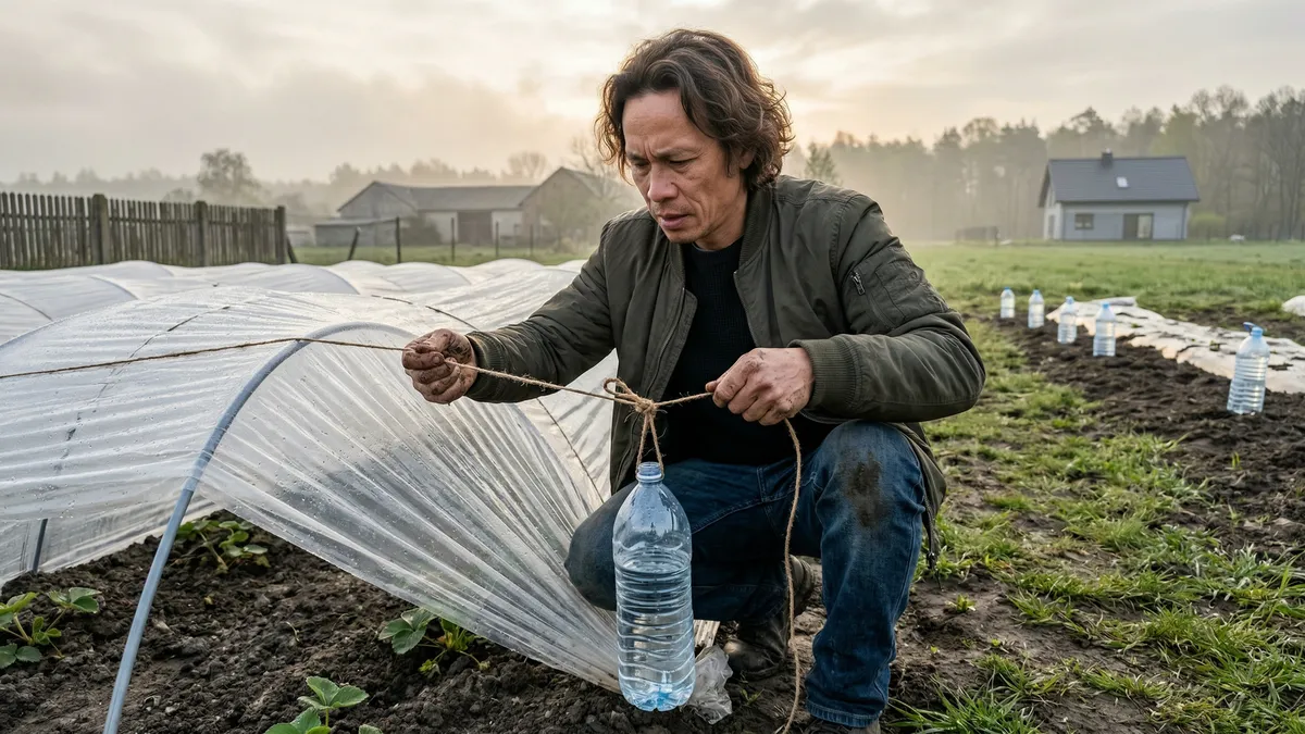 Wiatr zrobił z tunelu latawiec — zamiast cegieł użyłem butelek i sznurka (krok po kroku)