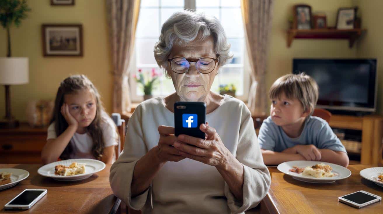 Babcia nie odrywa wzroku od Facebooka. Wnuki biją na alarm