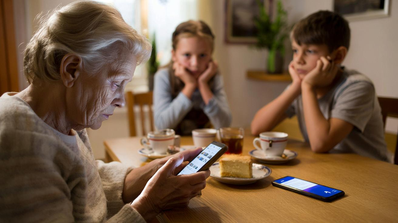 Babcia wpatrzona w Facebooka, wnuki się martwią. Nowy cyfrowy kryzys w rodzinach