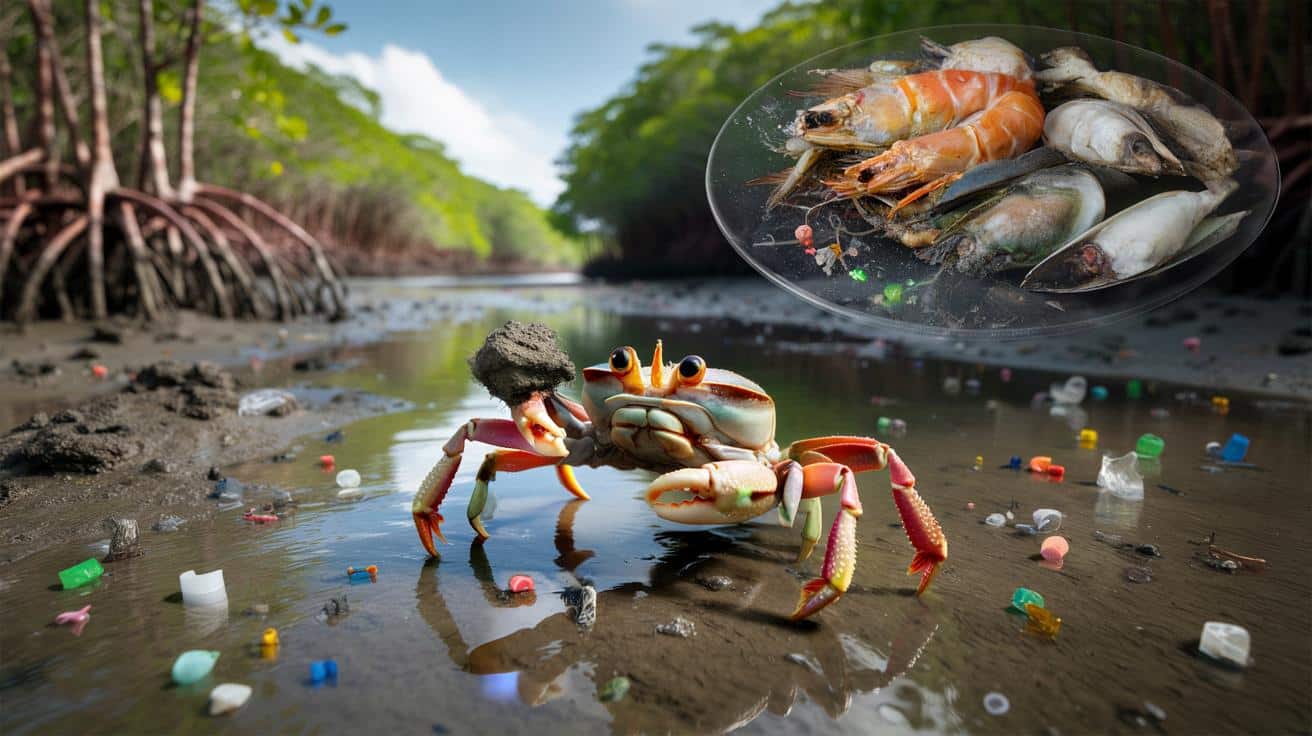 Badanie ostrzega: kraby rozdrabniają plastik na pył, który zjadamy z owocami morza