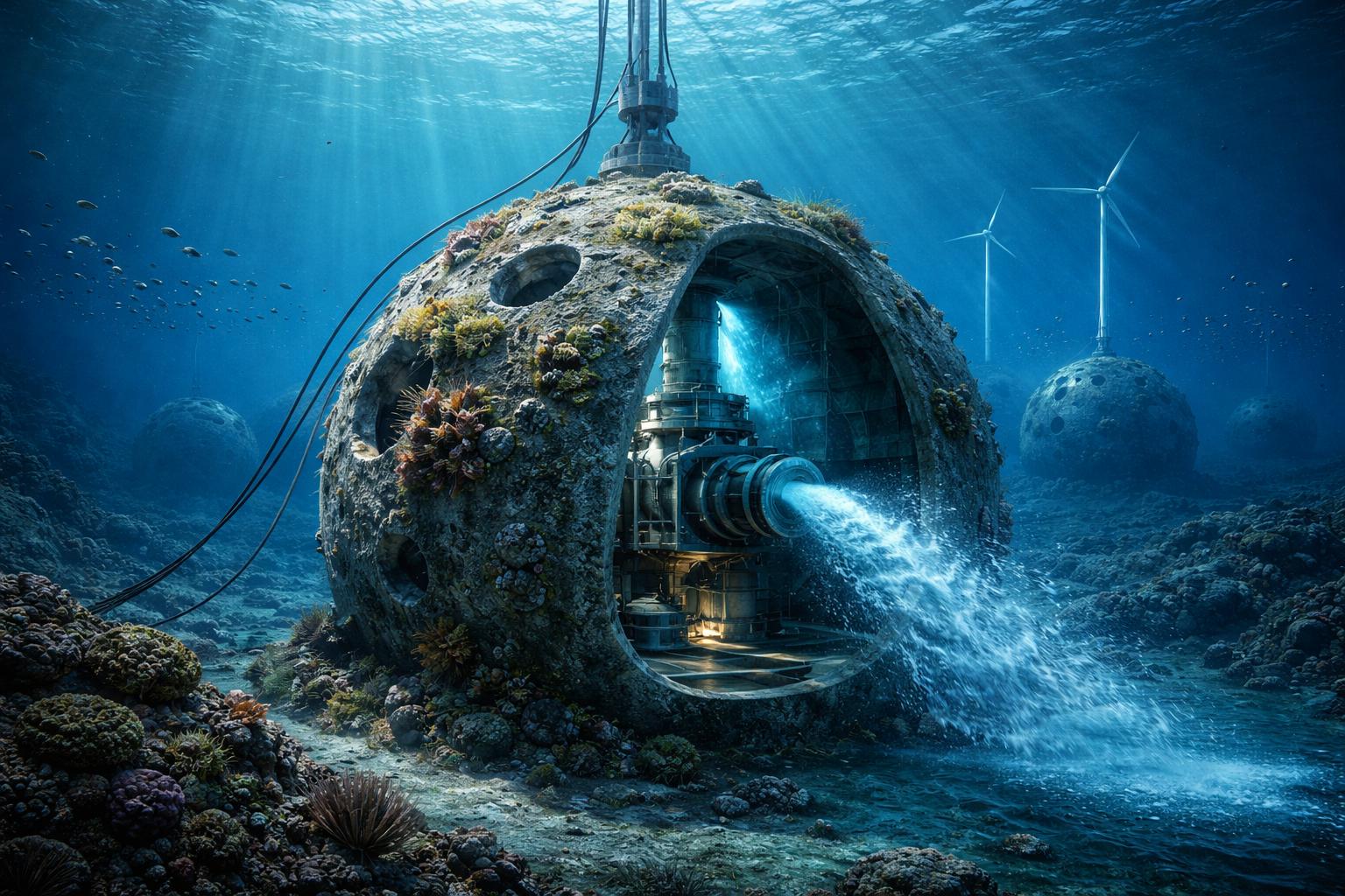 Betonowe kule jak gigantyczne baterie. Kalifornia testuje magazyn energii na dnie oceanu