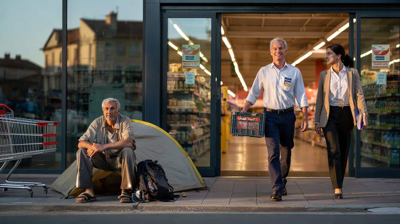 Bezdomny żebrał pod dyskontem, dziś ma etat i nową szansę