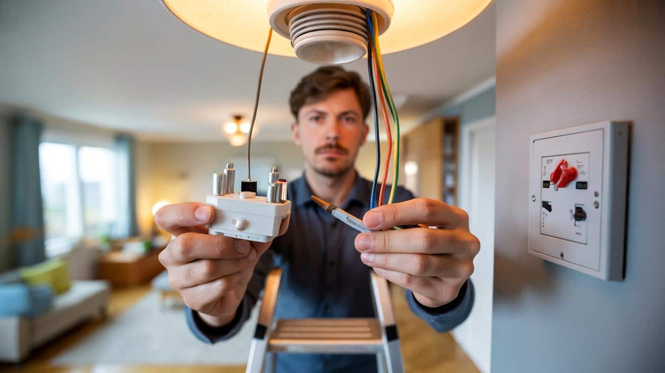 Bezpieczna wymiana oprawki sufitowej: jedna kontrola, zero strachu przed prądem