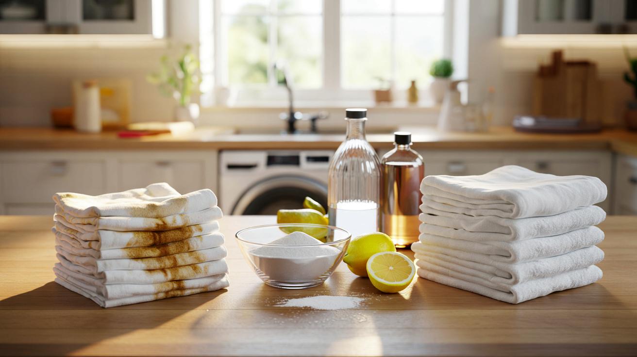 Białe jak nowe: domowe sposoby na mocno zabrudzone ściereczki kuchenne