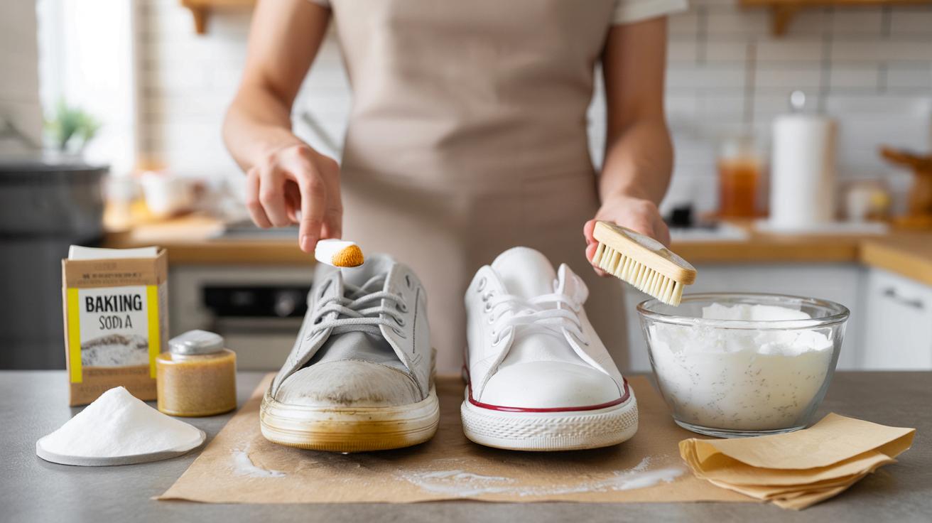 Białe sneakersy jak nowe bez pralki: prosty trik z kuchni