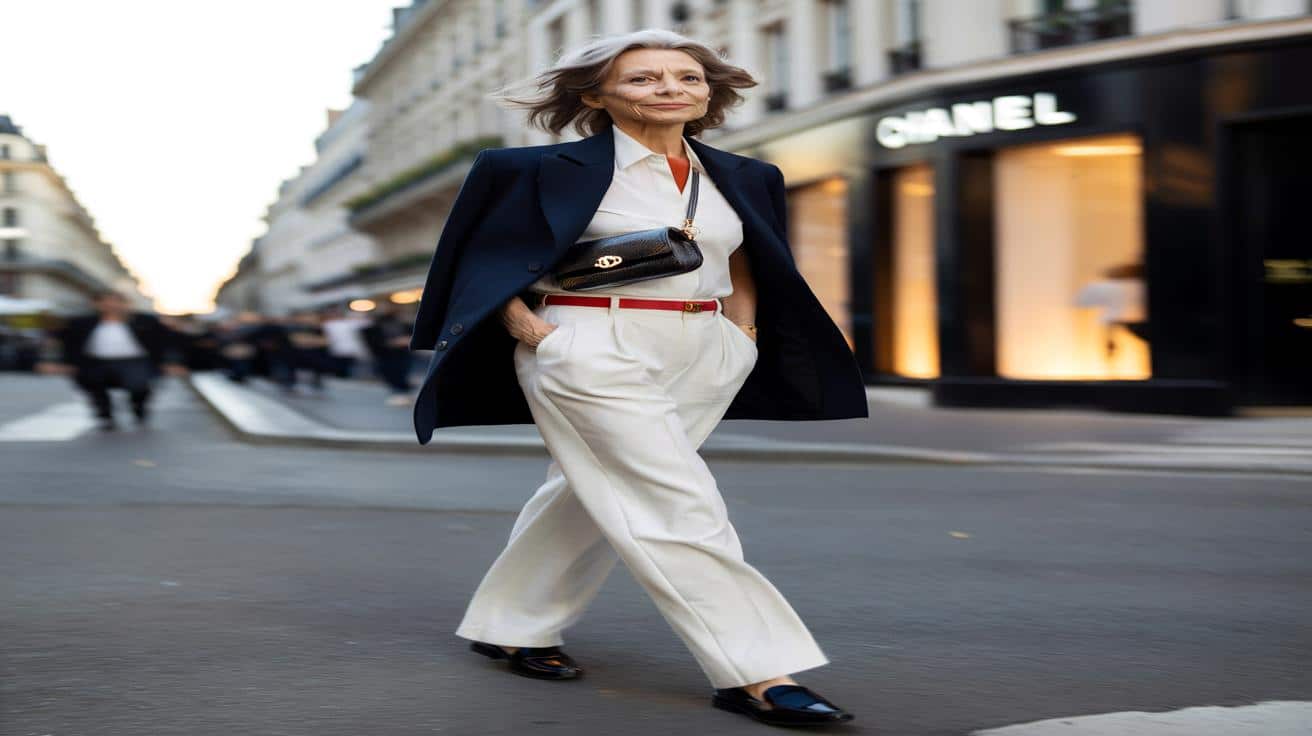 Biały materiał wraca do łask: jak Inès de la Fressange nosi spodnie Chanel