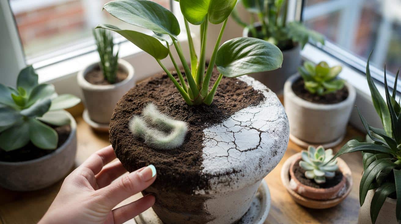 Biały nalot na ziemi w doniczce? Oto, co mówi o twoich roślinach