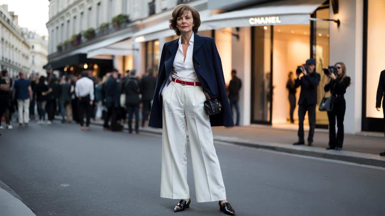 Biały spodnie hitu Chanel: jak Inès de la Fressange nosi je po mistrzowsku