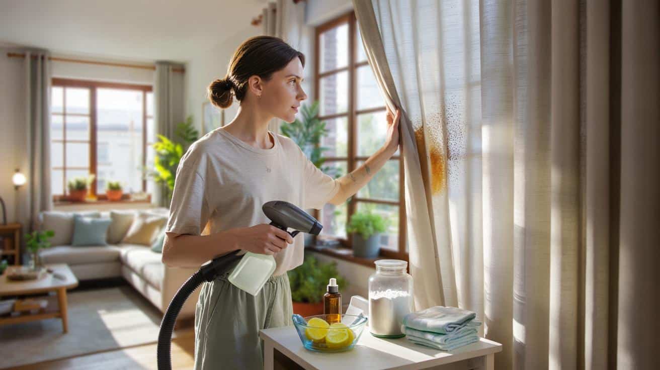 Brudne zasłony bez zdejmowania z karnisza? Sprytne sposoby na świeży zapach w całym mieszkaniu