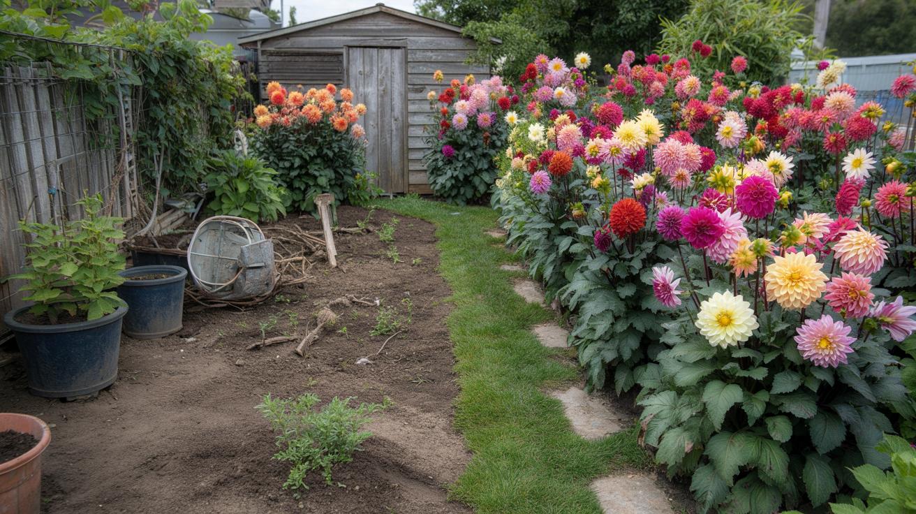 Brzydki kąt w ogrodzie? Zmień go w dahliaowy hit lata