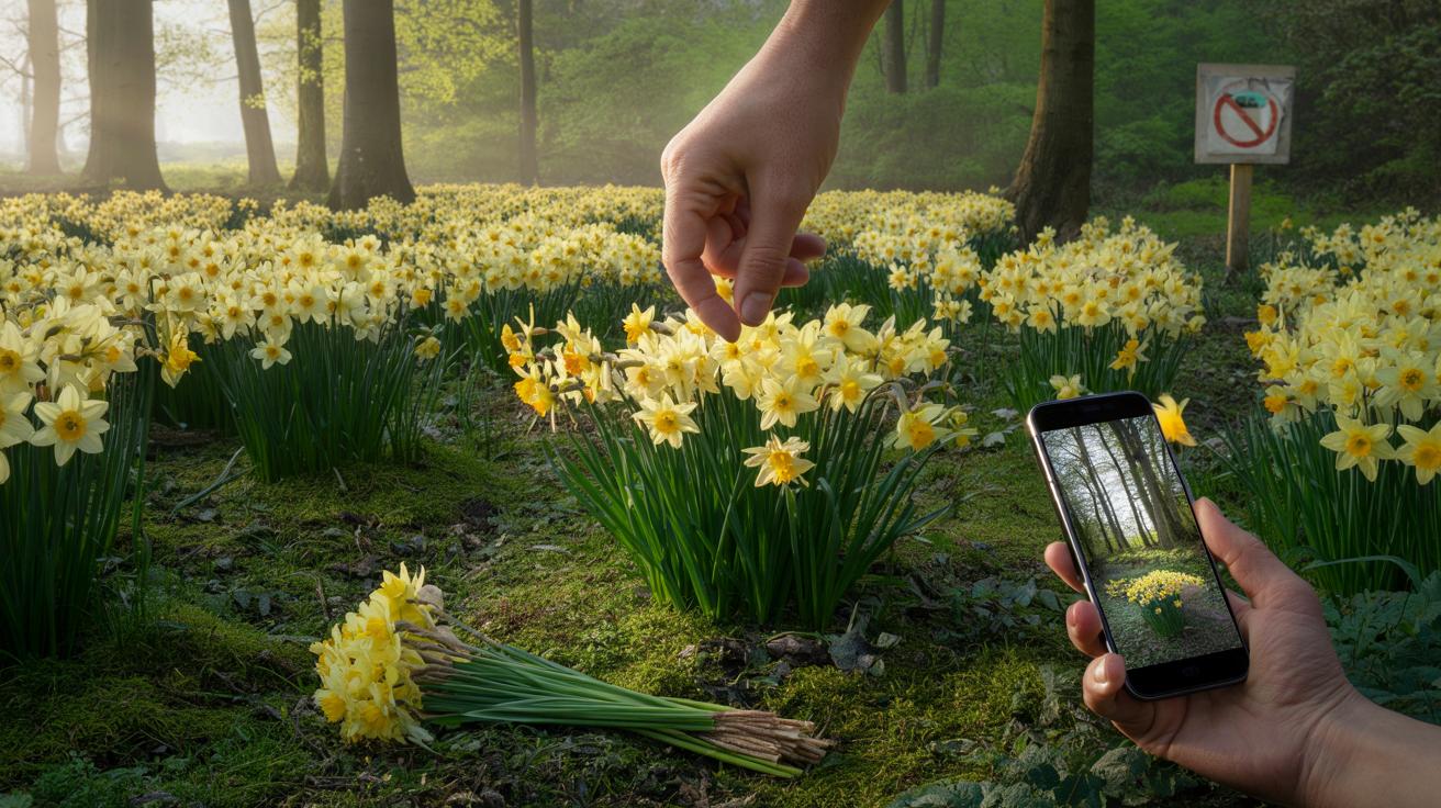 Bukiet wiosennych żonkili z lasu? Za to grożą wysokie kary
