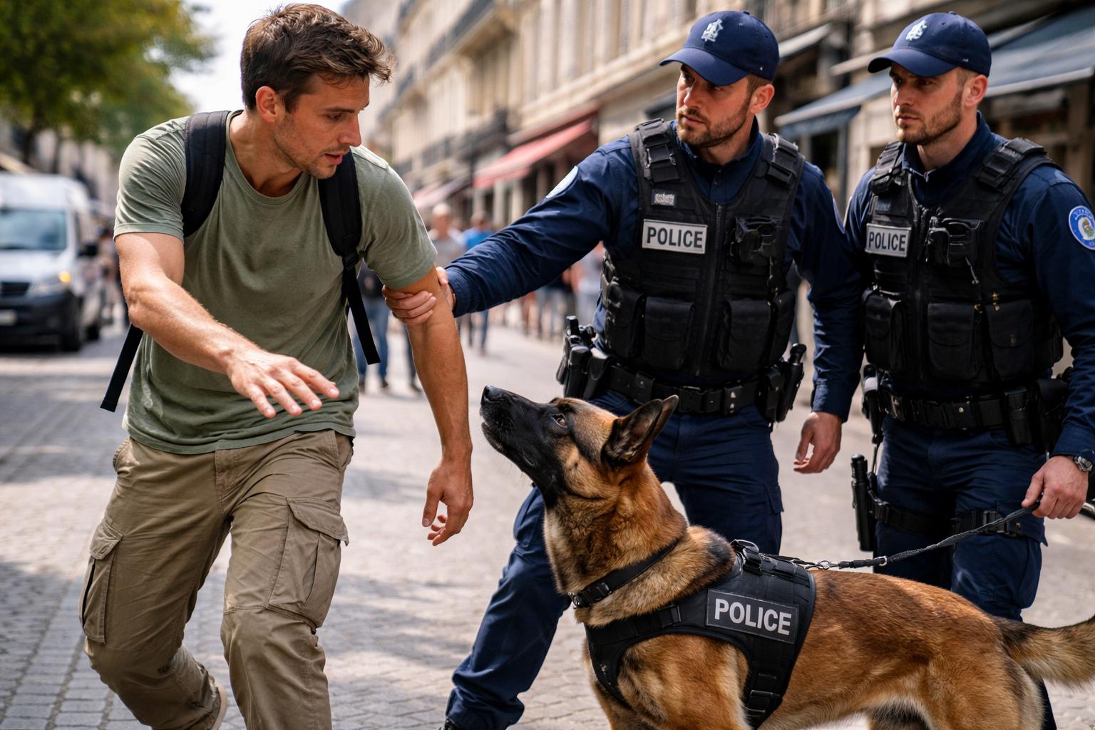 Chciał tylko pogłaskać psa policji. Minuty później płaci wysoki rachunek