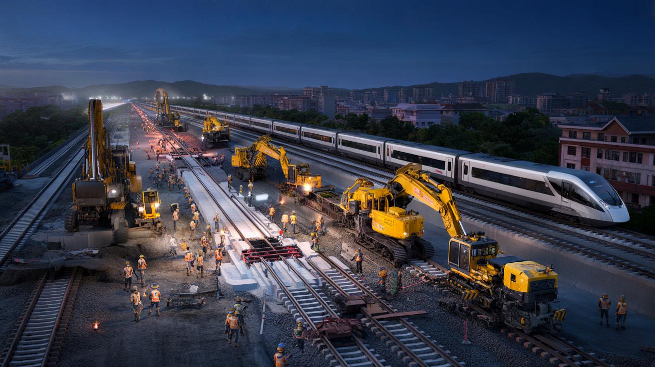 Chiny w 9 godzin przebudowały linię kolejową i skróciły kurs z 7 do 1,5 godziny