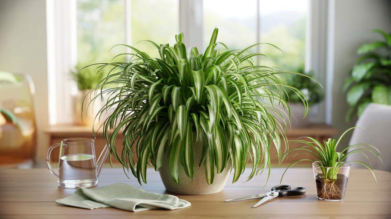 Chlorofitum pająkowaty w formie na lato: 6 wiosennych kroków dla gęstych liści