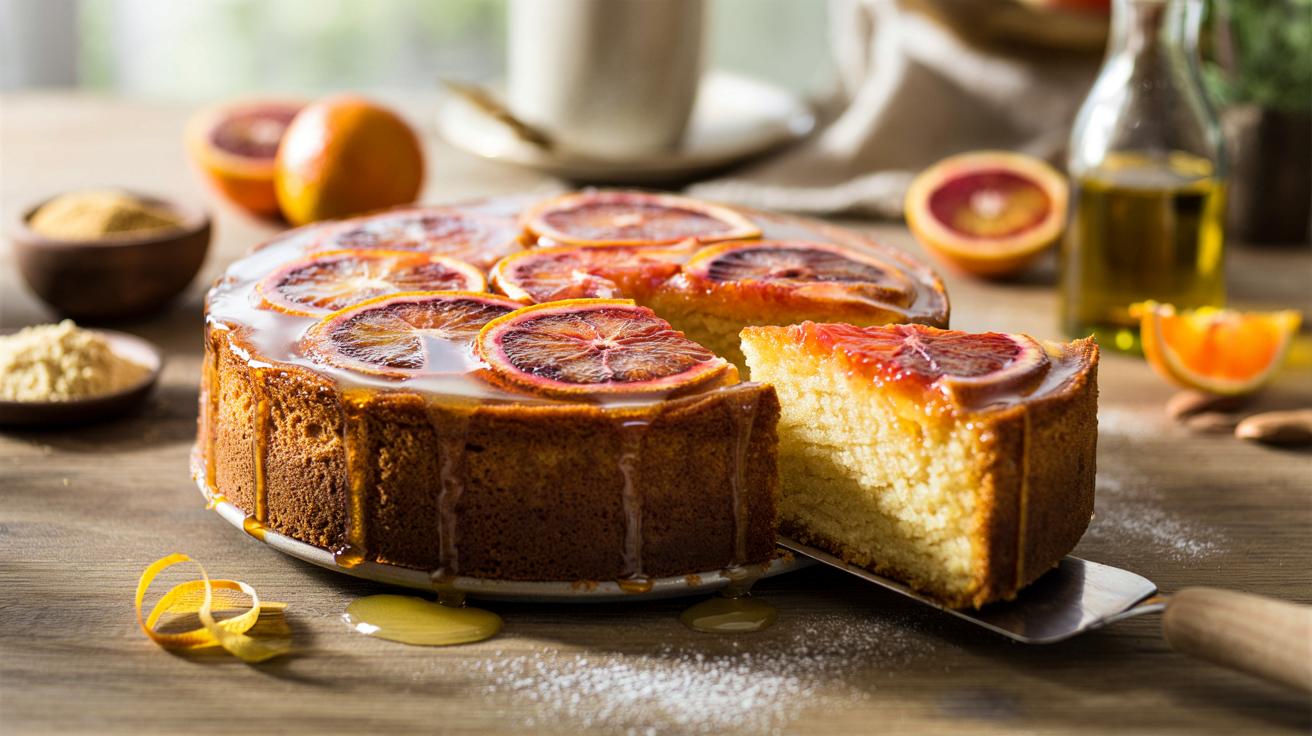 Ciasto z krwistą pomarańczą, które znika z talerza w kilka minut