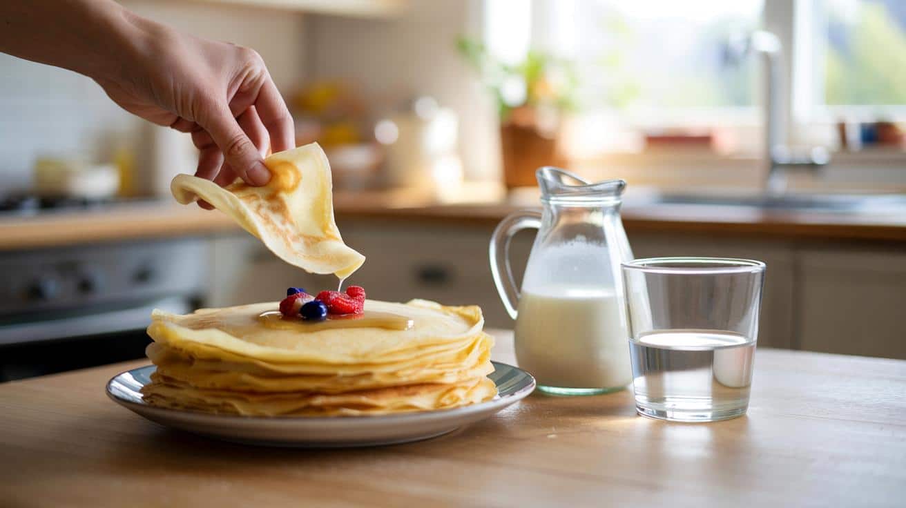 Ciężkie naleśniki po dwóch sztukach? Zmień tylko połowę płynu w cieście