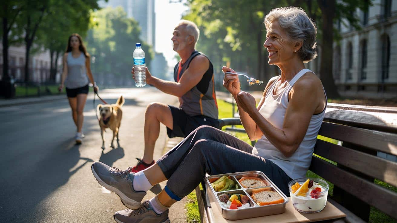 Co zjeść przed i po spacerze po 55. roku życia, żeby zadbać o mięśnie i odzyskać energię
