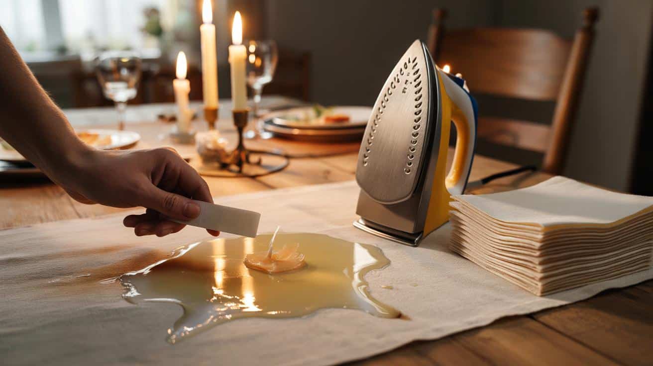 Co zrobić z plamami ze świecy na obrusie żeby nie uszkodzić tkaniny
