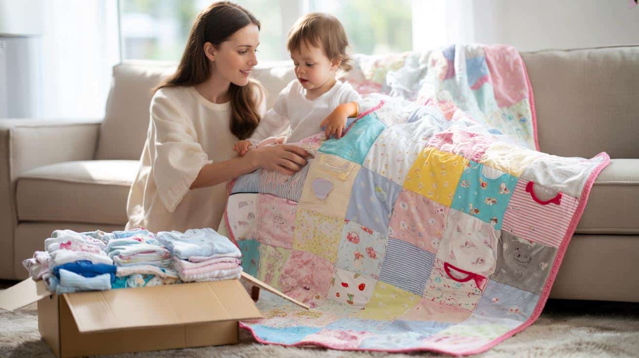 Co zrobić z toną ubranek po niemowlaku? Ten koc zmienia wszystko