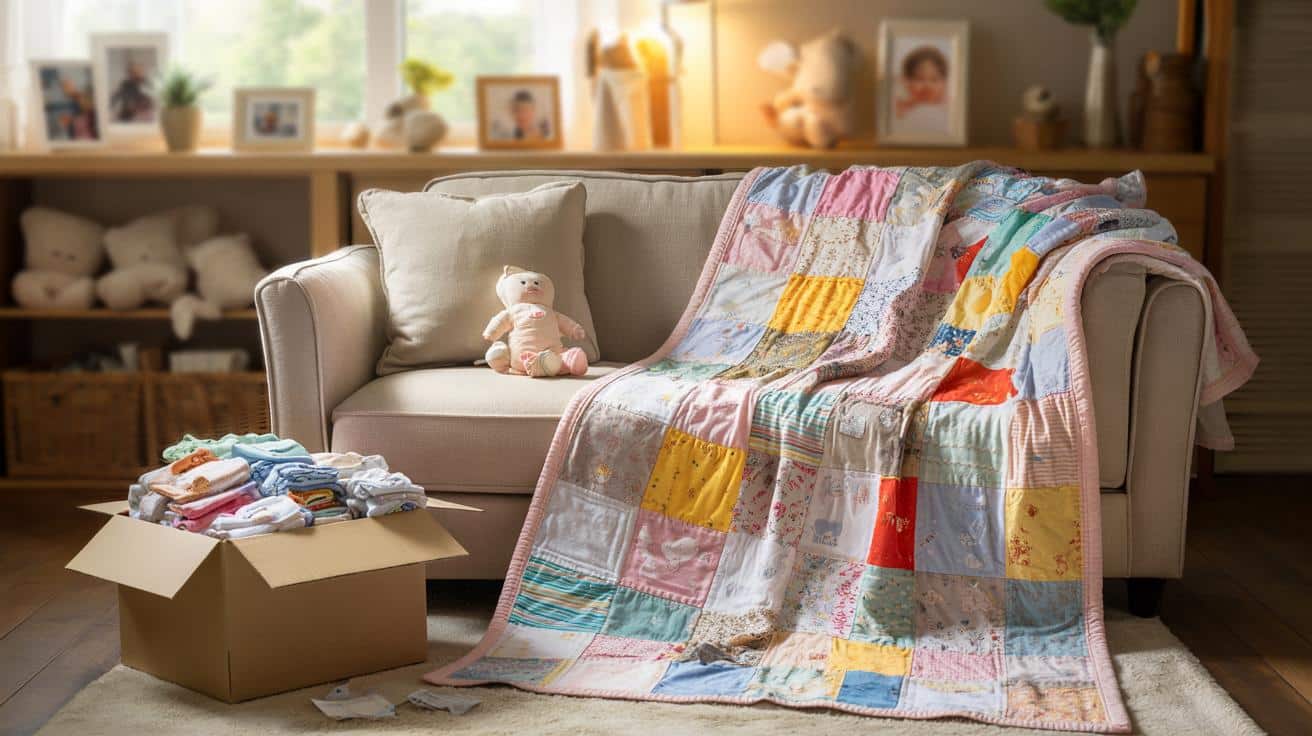 Co zrobić z ubrankami po niemowlaku? Genialny pomysł na koc pełen wspomnień