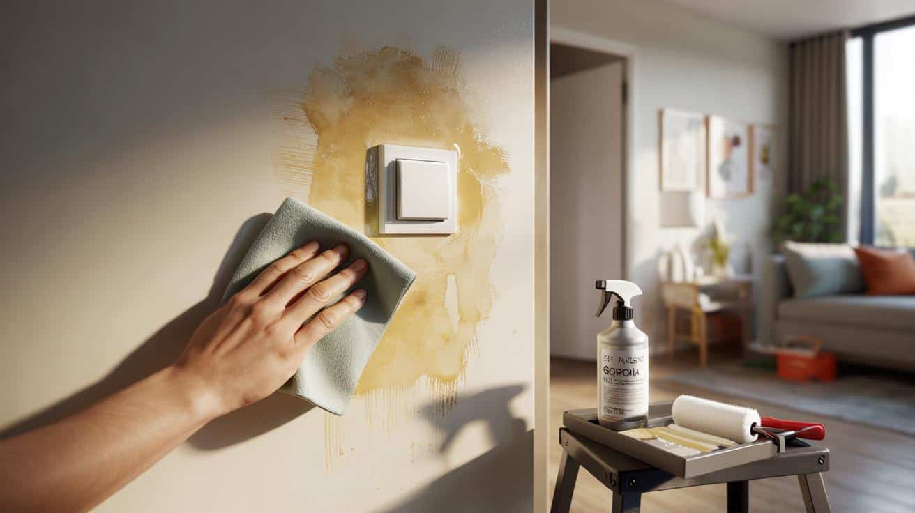 Co zrobić z żółtymi plamami na ścianie przy włącznikach światła