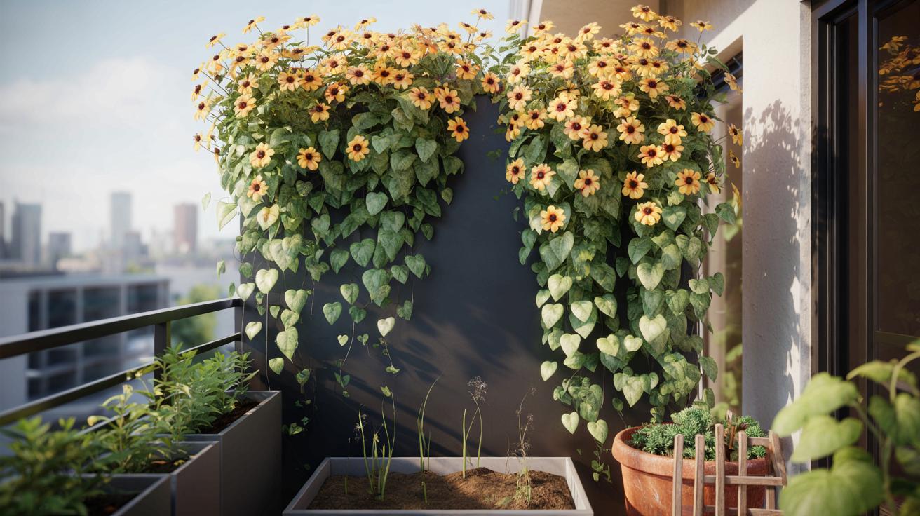 Czarna ścianka na balkonie: jak łatwo wysiać czarnooką Zuzannę