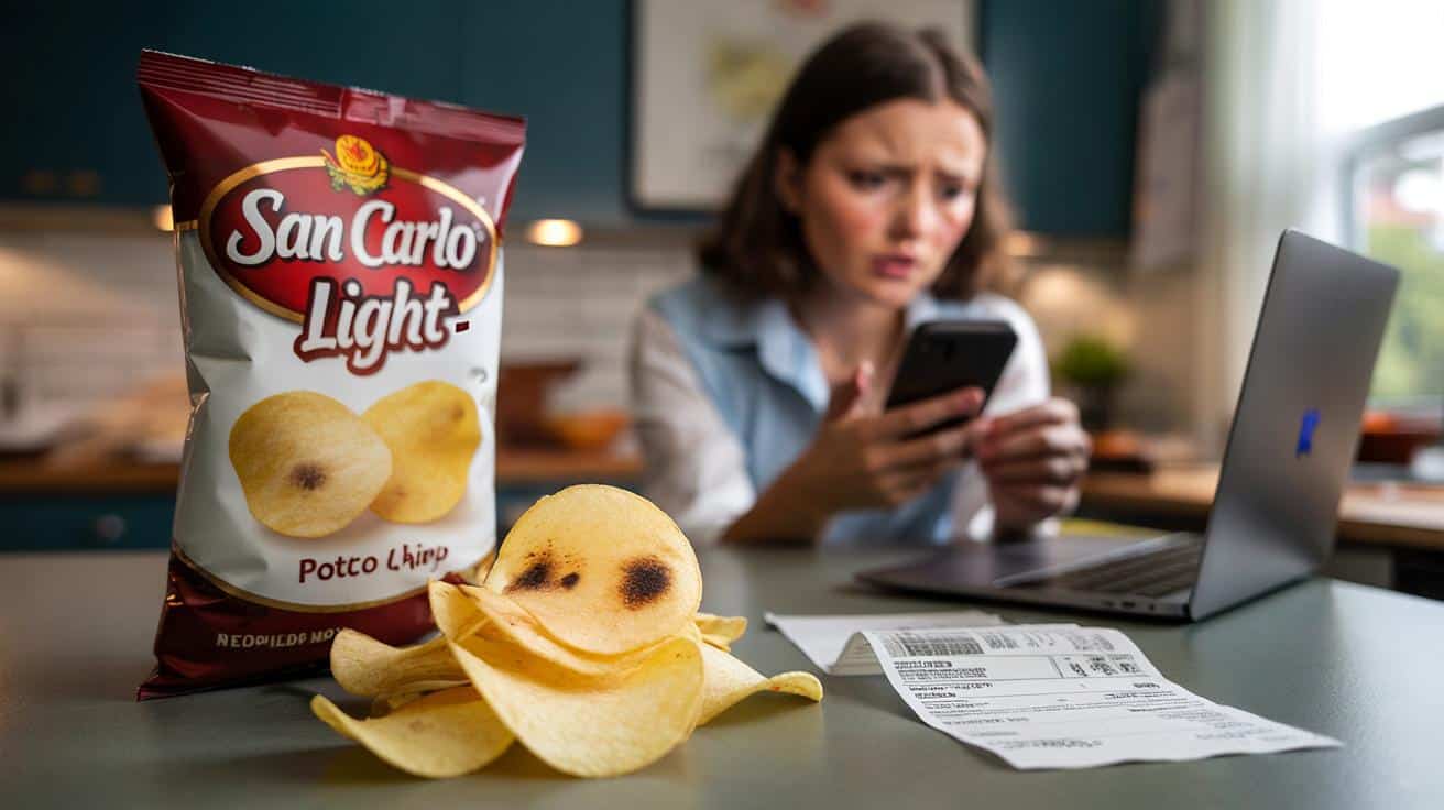 Czarne plamy na chipsach San Carlo. Klientka alarmuje, firma odpiera zarzuty