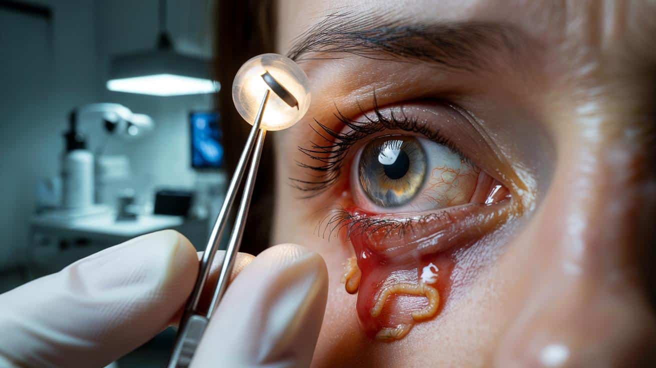 Czuła tylko „alergię” oka. Lekarze wyjęli spod powieki cztery robaki