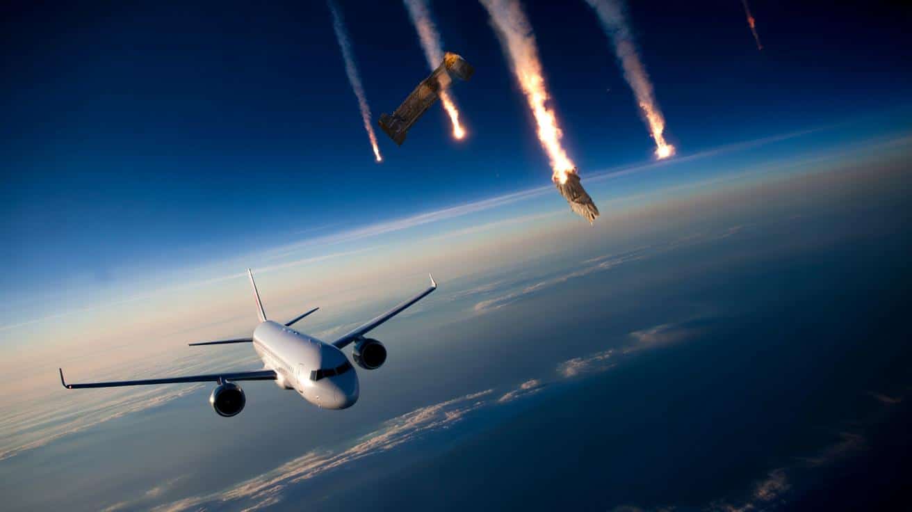 Czy kosmiczny złom może trafić w samolot pasażerski? Eksperci liczą ryzyko