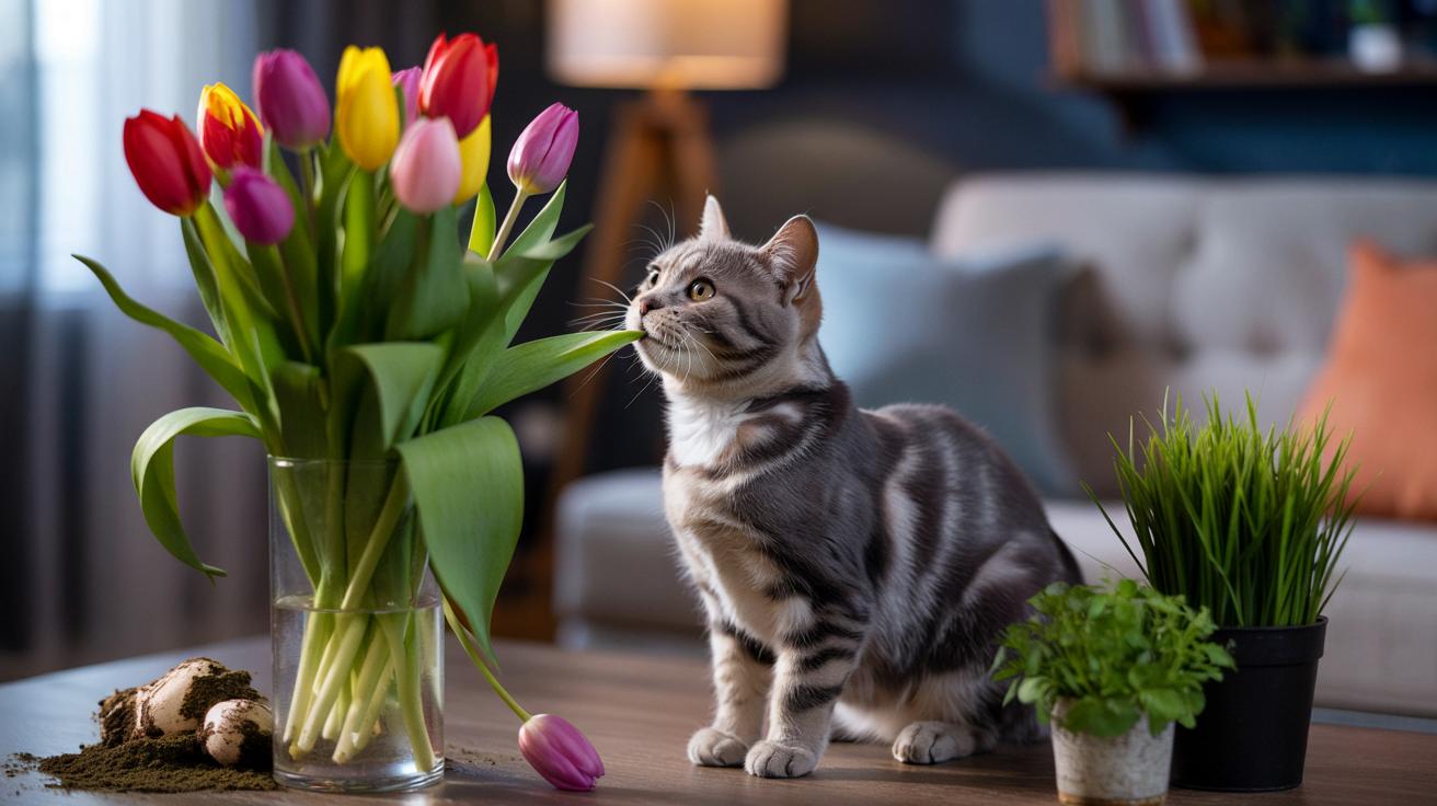 Czy tulipany są groźne dla kota? Objawy, ryzyko i bezpieczne alternatywy