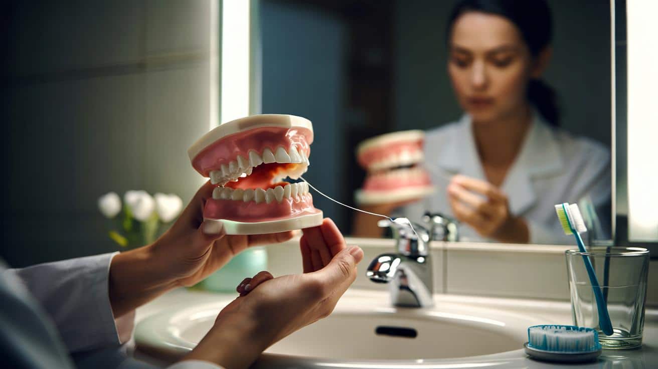 Dentysta zdradza jak prawidłowo używać nici dentystycznej aby uniknąć krwawienia dziąseł