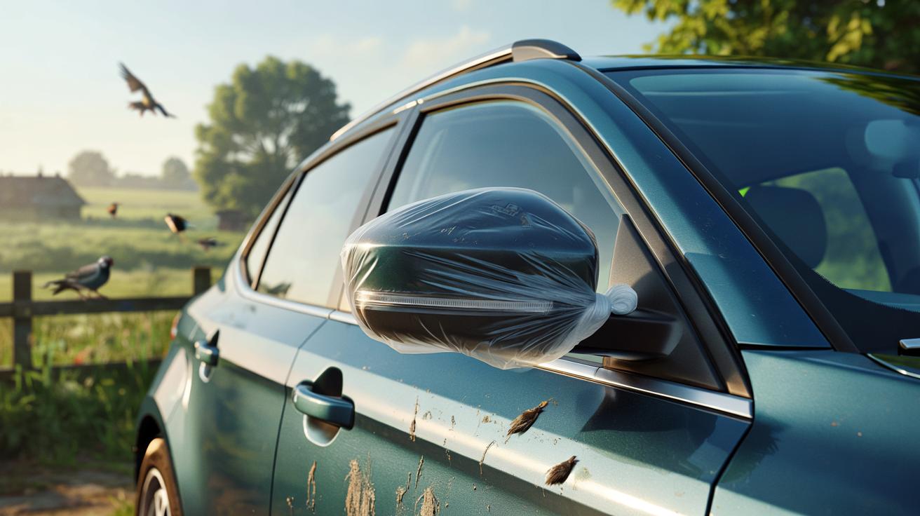 Dlaczego kierowcy zakładają foliowe reklamówki na lusterka samochodu?